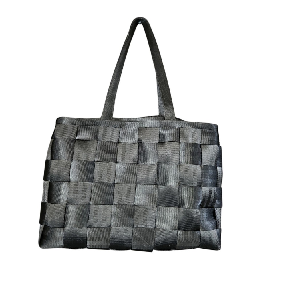 Harveys Seatbelt Bag Woven Tote Black Medium Zip Top Shoulder Bag